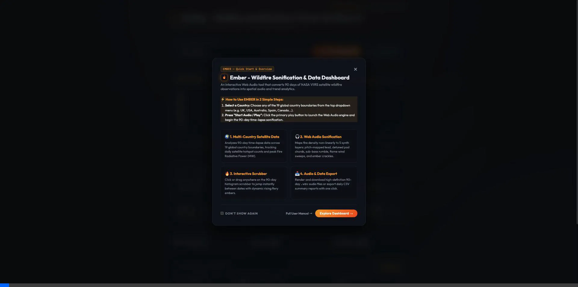 Ember Wildfire Sonification
